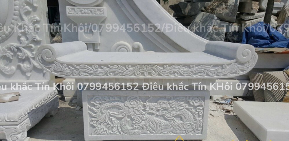 Bàn lễ đá trắng cẩm thạch