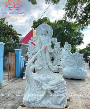 Tượng Quan Âm Ngự Long Bằng Đá