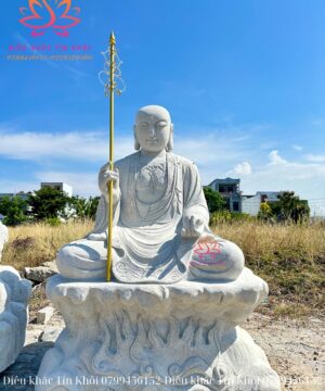 Tượng Địa Tạng Vương Bồ Tát Bầng Đá Gratine