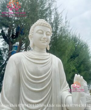 Tượng Bổn Sư Thích Ca Ban Phước Bằng Đá