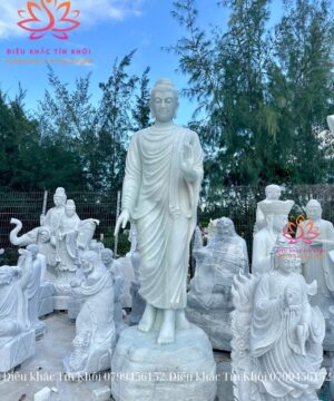 Tượng Phật Bổn Sư Thích Ca Ban Phước Bằng Đá