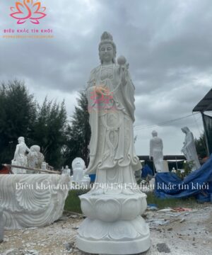   Tượng Đại Thế Chí Bồ Tát bằng đá cẩm thạch trắng