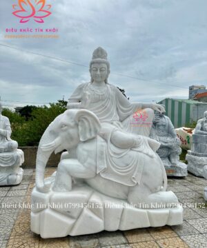 Tượng Văn Thù Phổ Hiền Bồ Tát Bằng Đá