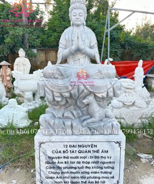 Tượng 12 Đại Nguyện của Bồ Tát Quán Thế Âm Bằng Đá