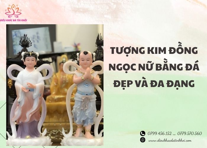 Tượng Kim Đồng Ngọc Nữ bằng đá