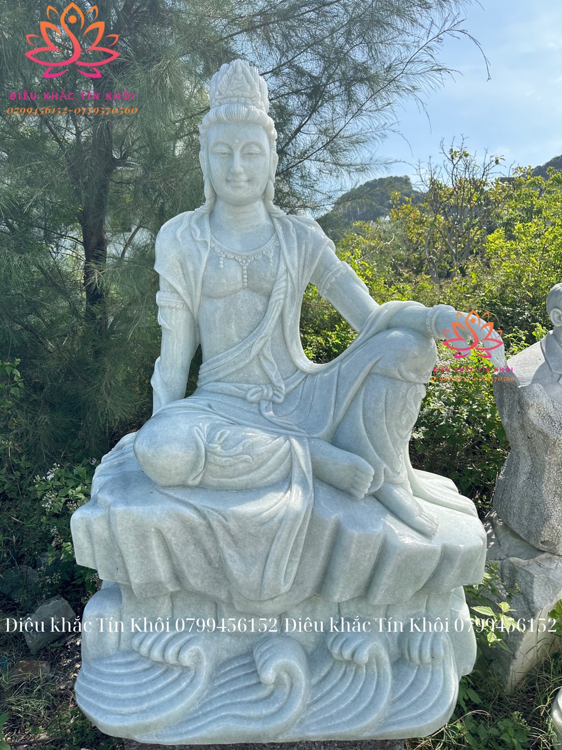 Tượng Quan Âm Tự Tại Bằng Đá Tượng Quan Âm Tự Tại Bằng Đá