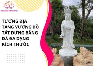 Tượng Địa Tạng Vương Bồ Tát đứng bằng đá