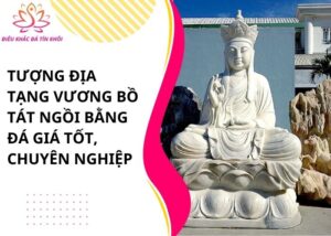 Tượng Địa Tạng Vương Bồ Tát ngồi bằng đá