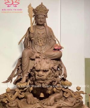 Tượng Văn Thù Và Phổ Hiền Bồ Tát Bằng Đá