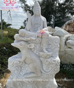 Tượng Quan Âm Hoá Thân 12 Con Giáp Đá