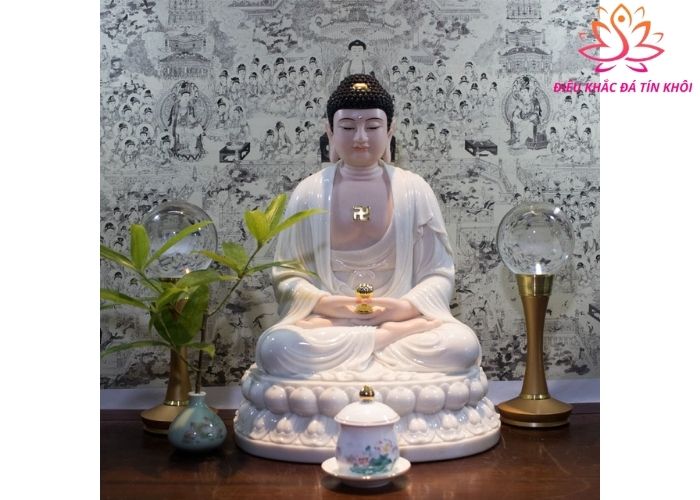 tượng phật A Di Đà đá thạch anh
