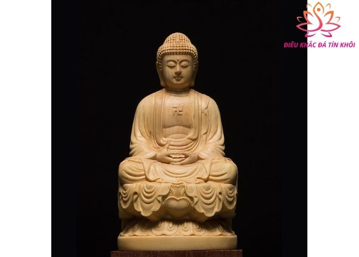 Tượng phật A Di Đà gỗ hóa thạch
