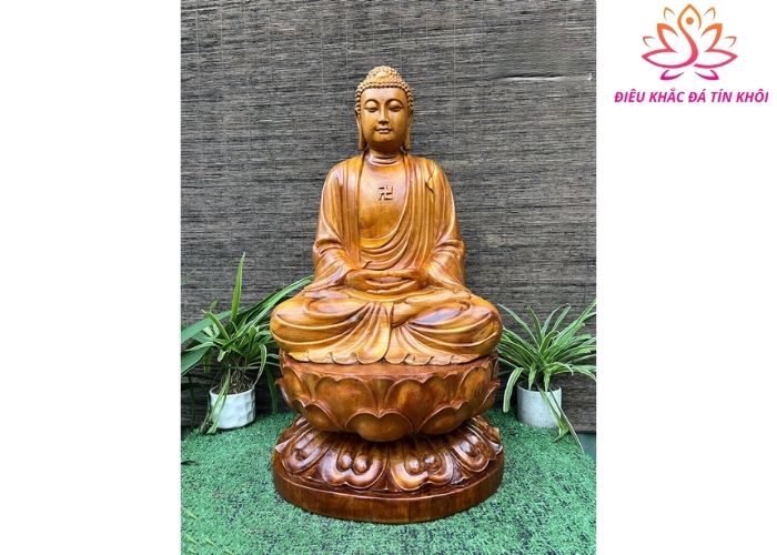 Tượng phật A Di Đà gỗ hóa thạch