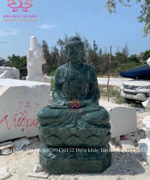 Tượng PHật Adida Ngồi Bằng Đá Ấn Độ