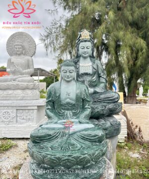 Tượng A Di Đà Ngồi Bằng Đá Ấn Độ