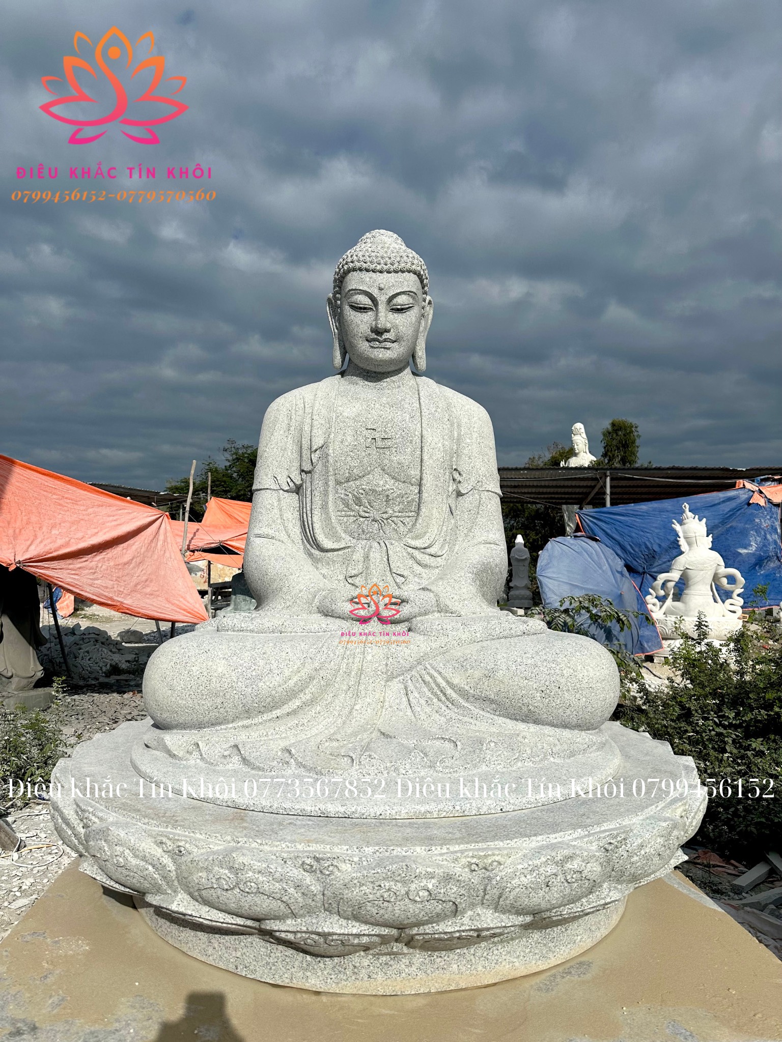 Tượng A Di Đà Ngồi Bằng Đá Granit